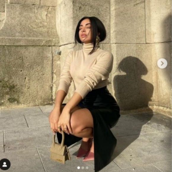 Zara Faux Leather Pencil Skirt Front  Slit Black - Picture 7 of 13